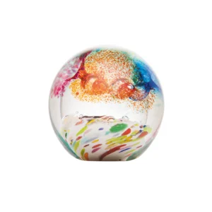 Presse-papier La Rochère, collection Rivages, couleur arc-en-ciel. Soufflé-bouche et réalisé à la main en France.