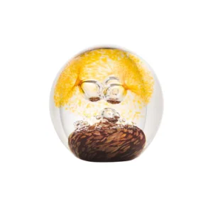 Presse-papier La Rochère, collection Rivages, couleur marron. Soufflé-bouche et réalisé à la main en France.