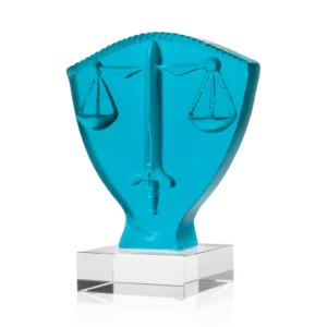 Symbole "Justice" en pâte de verre de la prestigieuse cristallerie Daum.