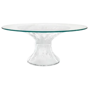 Table 6 Éléments en pâte de verre de la prestigieuse cristallerie Daum, collection Végétale. Couleur blanche, avec un plateau en verre trempé extra-blanc.