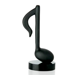 Sculpture "Timeless" en pâte de verre de la prestigieuse cristallerie Daum, réalisée en collaboration avec l'artiste Manu Katche. Couleur noire.