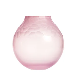 Vase Dotty 25cm rose opale en authentique cristal de bohême taillé main. Création de Moser, la plus prestigieuse & réputée cristallerie de Bohême.