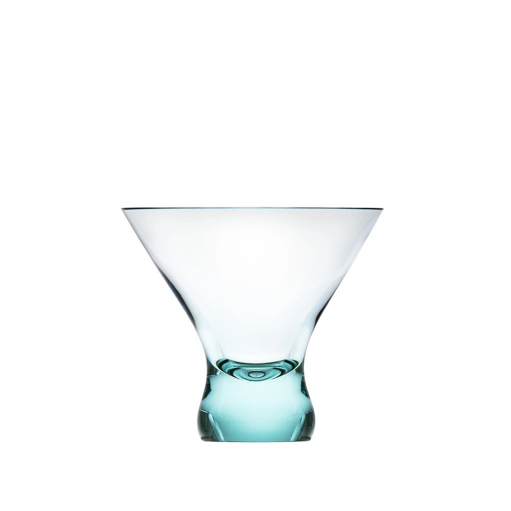 Verre à cocktail 250ml, couleur béryl, en authentique cristal de bohême uni main. Collection Fluent de Moser, la plus prestigieuse & réputée cristallerie de Bohême.
