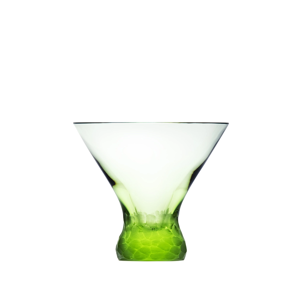 Verre à cocktail vert 250ml en authentique cristal de bohême taillé main. Collection Fluent de Moser, la plus prestigieuse & réputée cristallerie de Bohême.