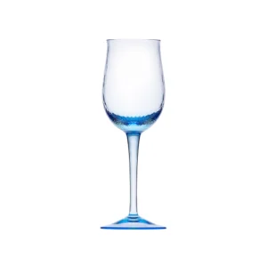 Verre à eau bleu océan 290ml en authentique cristal de bohême taillé main. Collection Wellenspiel ("jeu de vagues") de Moser, la plus prestigieuse & réputée cristallerie de Bohême.