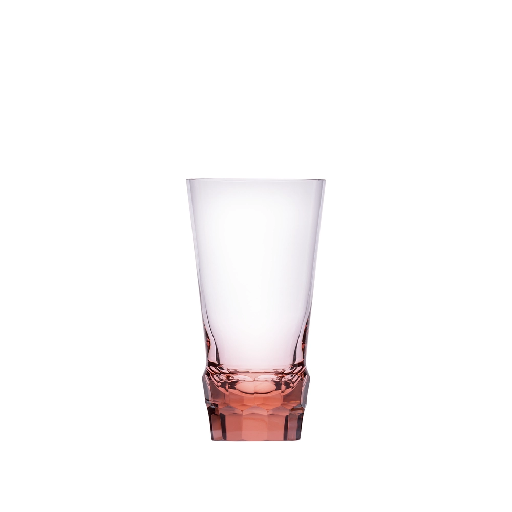 Verre à eau 370ml, couleur rosalin, en authentique cristal de bohême taillé main. Collection Sonnet de Moser, la plus prestigieuse & réputée cristallerie de Bohême.