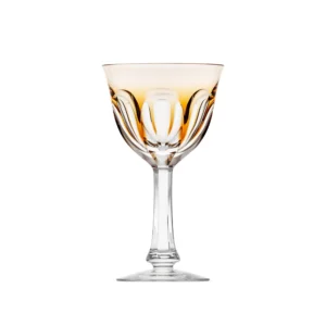 Verre à vin blanc 210ml en authentique cristal de bohême taillé main, couleur aurora. Collection Lady Hamilton (inspirée d'Emma Hamilton) de Moser, la plus prestigieuse & réputée cristallerie de Bohême.