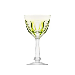 Verre à vin blanc 210ml en authentique cristal de bohême taillé main, couleur réséda. Collection Lady Hamilton (inspirée d'Emma Hamilton) de Moser, la plus prestigieuse & réputée cristallerie de Bohême.