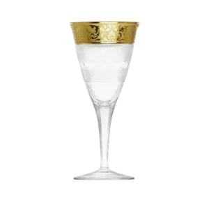 Verre à vin rouge 340ml en authentique cristal de bohême taillé, avec un bandeau en or 24 carats. Création Moser, la plus prestigieuse & réputée cristallerie de Bohême. Collection Splendid, élaborée en 1911, qui reste encore aujourd'hui la plus luxueuse de toute l'histoire de la Maison.
