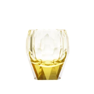 Verre à whisky 220ml couleur Eldor en authentique cristal de bohême taillé main. Collection Cubisme de Moser, la plus prestigieuse & réputée cristallerie de Bohême.