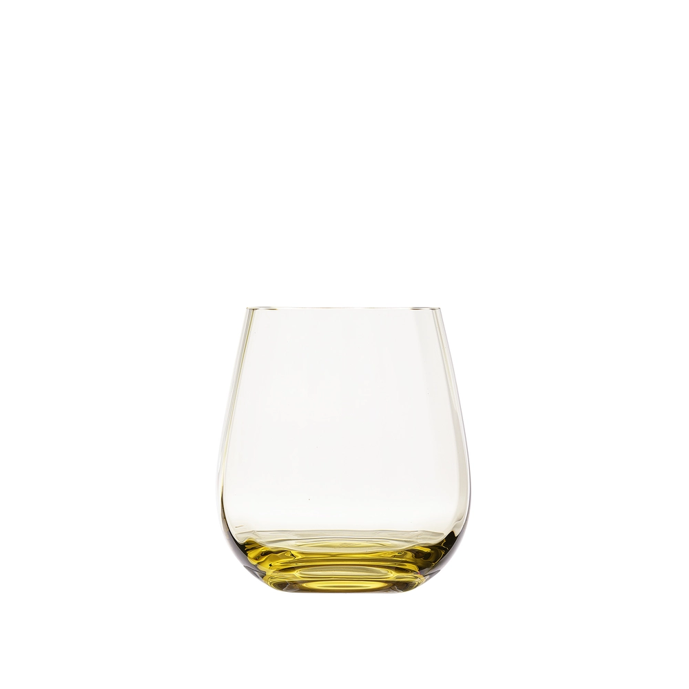 Verre à whisky 360ml, couleur eldor, en authentique cristal de bohême, uni. Collection Optic de Moser, la plus prestigieuse & réputée cristallerie de Bohême.