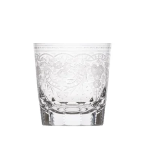 Verre à whisky 370ml en authentique cristal de bohême taillé main, et gravé artistiquement. Collection Maharani Édition 2023 de Moser, la plus prestigieuse & réputée cristallerie de Bohême.