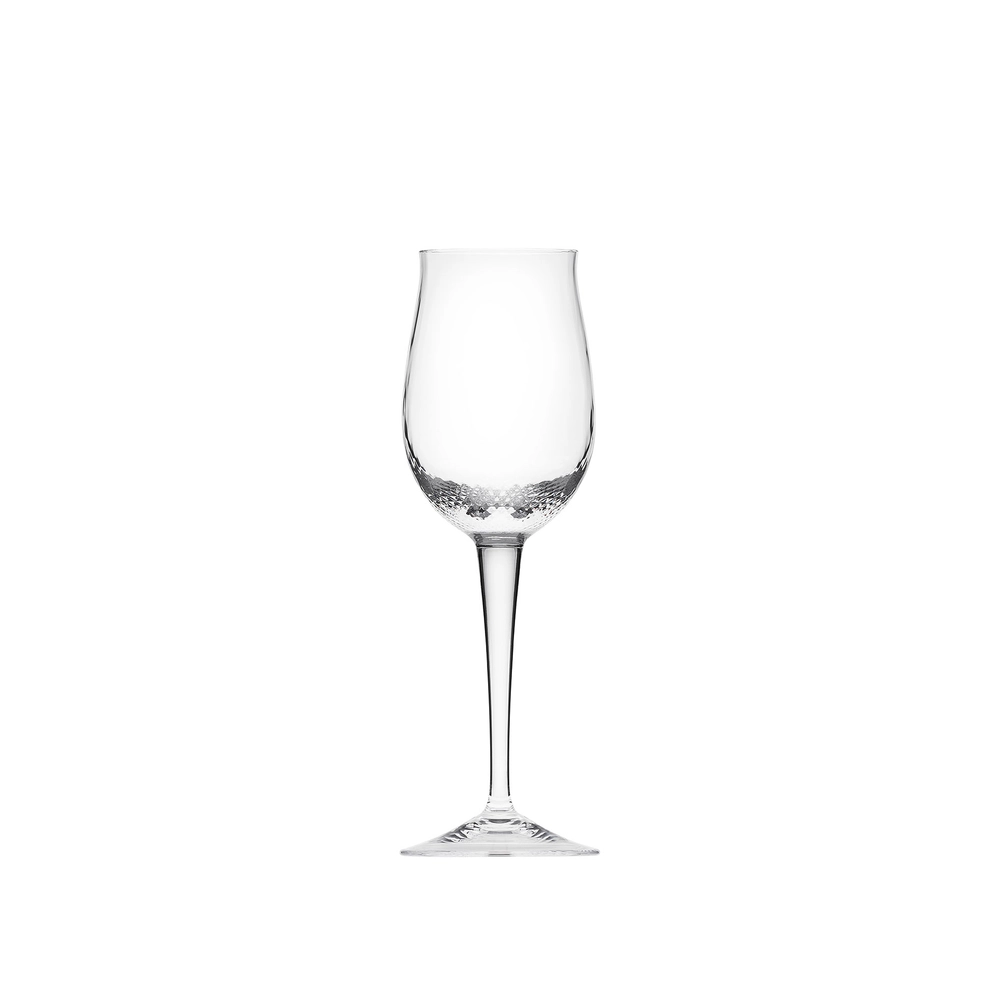 Verre à vin blanc 180ml en authentique cristal de bohême taillé main. Collection Wellenspiel ("jeu de vagues") de Moser, la plus prestigieuse & réputée cristallerie de Bohême.