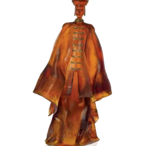 Sculpture "Zhao" en pâte de verre de la prestigieuse cristallerie Daum, réalisée en collaboration avec l'artiste Paul Beckrich Couleur ambre.