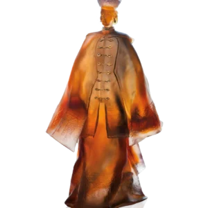 Sculpture "Zhao" en pâte de verre de la prestigieuse cristallerie Daum, réalisée en collaboration avec l'artiste Paul Beckrich Couleur gris rose.