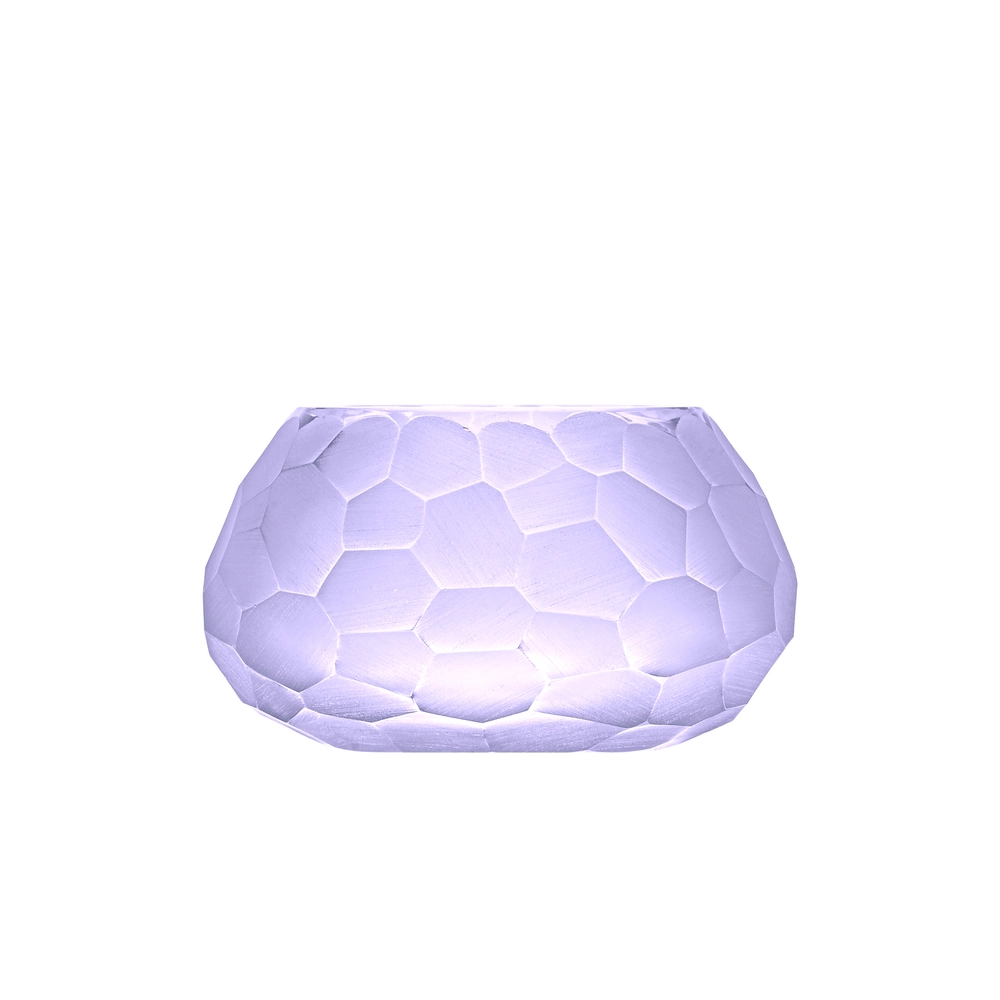 Photophore Lucy, couleur alexandrite, en authentique cristal de bohême taillé. Création de Moser, la plus prestigieuse & réputée cristallerie de Bohême.