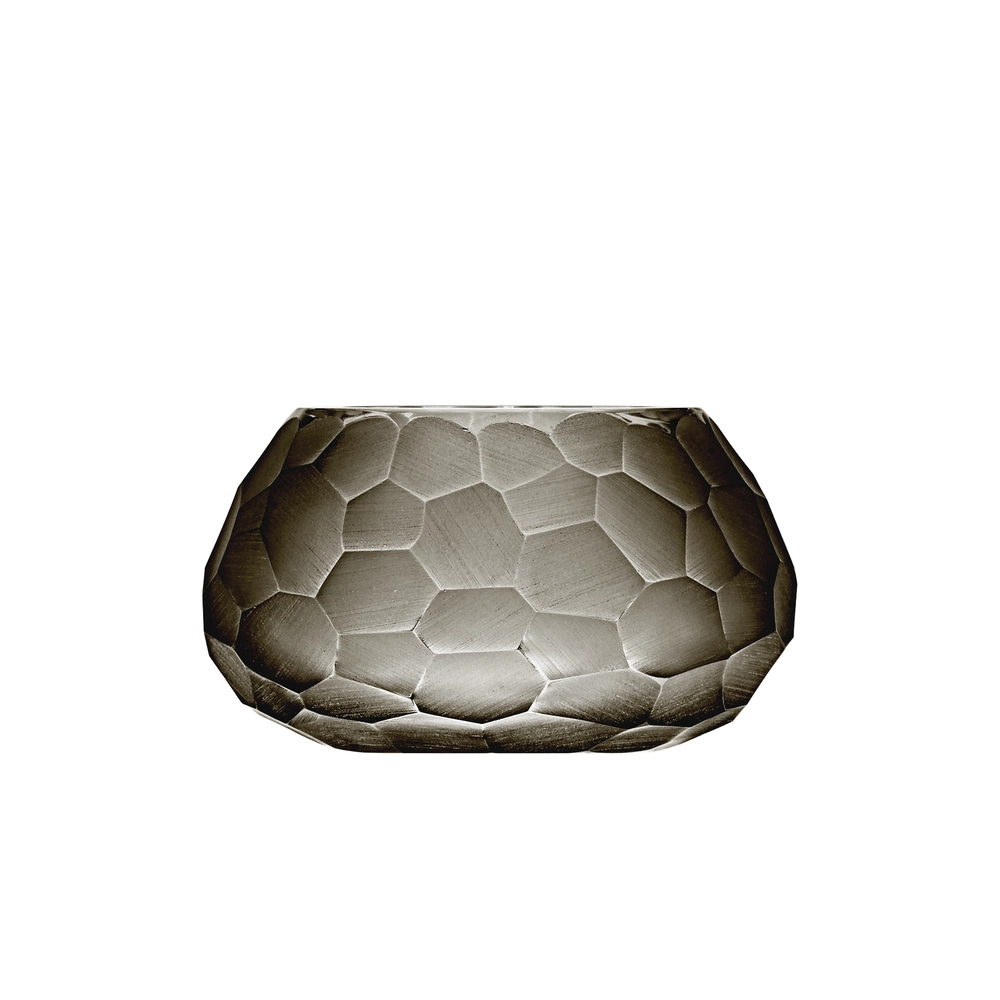 Photophore fumé Lucy en authentique cristal de bohême taillé. Création de Moser, la plus prestigieuse & réputée cristallerie de Bohême.