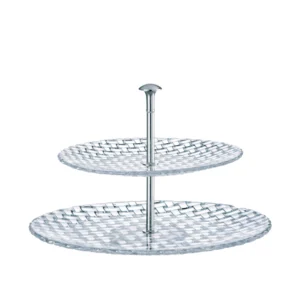 Plateau à 2 étages en cristallin de la Maison bavaroise Nachtmann, collection Bossa Nova.