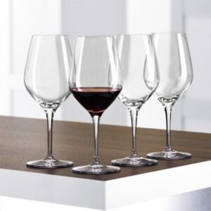 Coffret de 4 verres à vin rouge 480ml en cristallin bavarois de la Maison Spiegelau, collection Authentis.